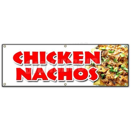 Signmission CHICKEN NACHOS BANNER SIGN snack melted mexican chili taco tex mex food B-72 Chicken Nachos